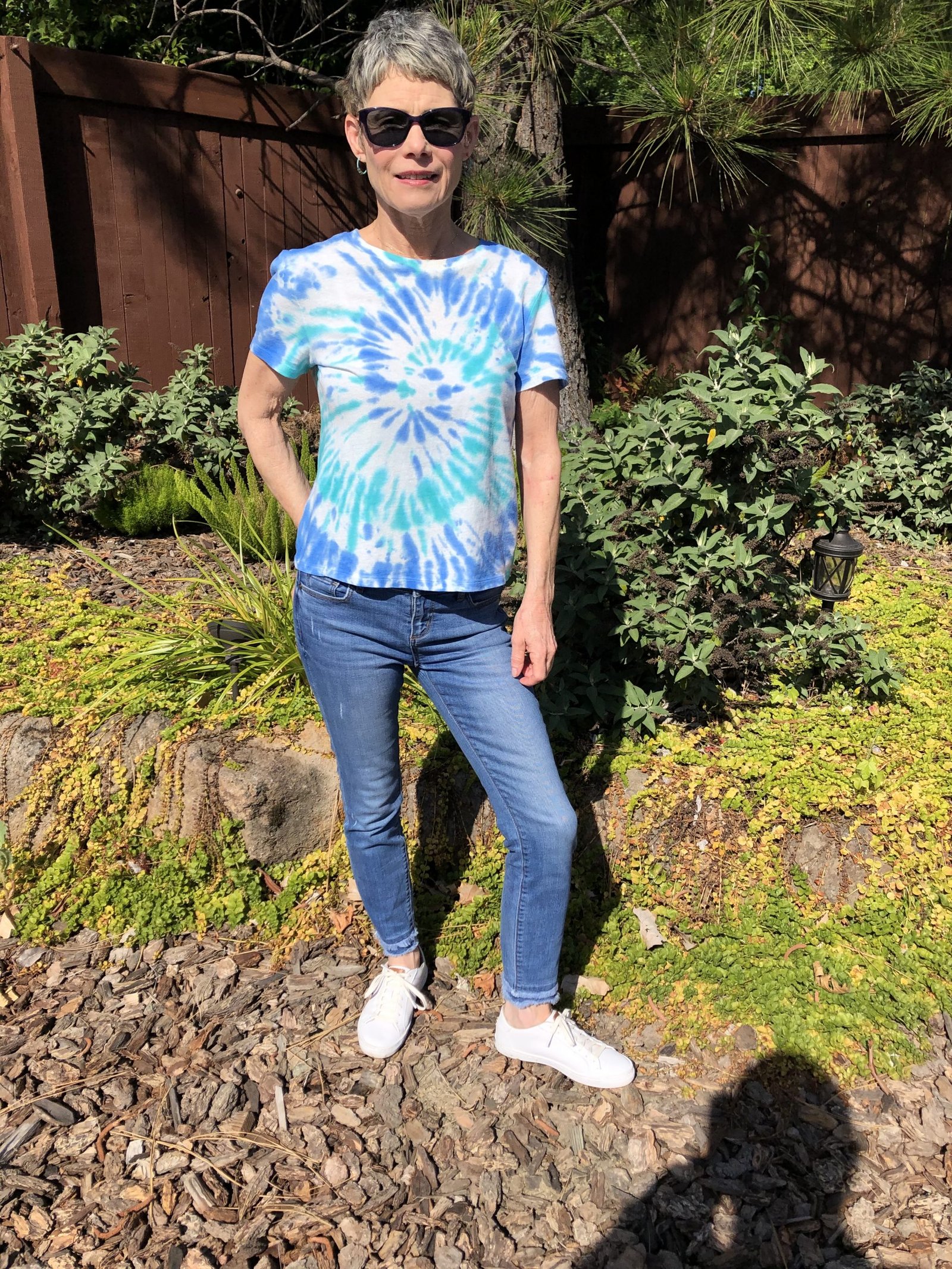 The beautiful blue and teal colors in this tie-die tee are so pretty!