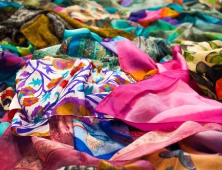 pile of silk scarfs